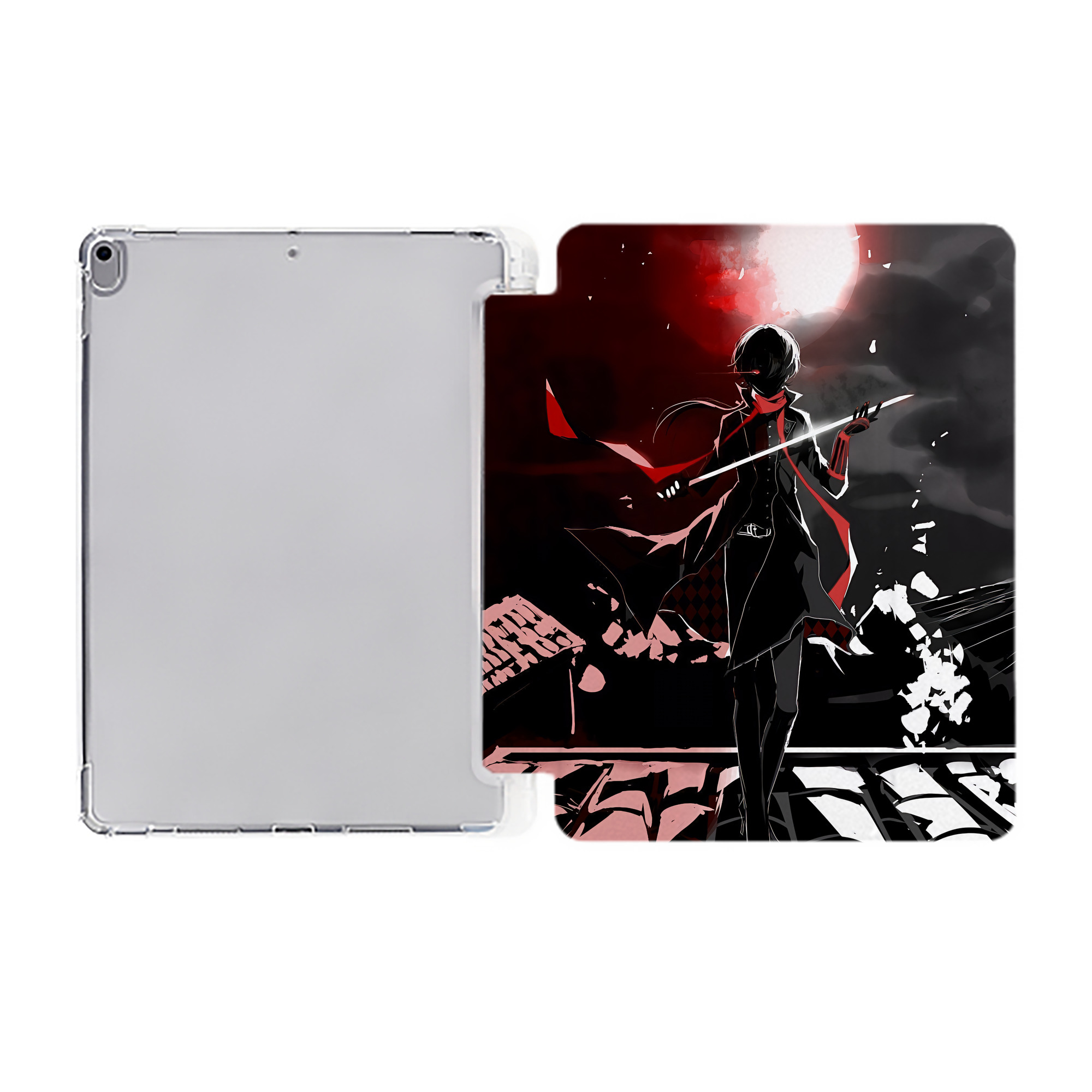 （画像用） 刀剣乱舞 Touken Ranbu IPad ケース ペン収納付き 三つ折りスタンド PUレザー×シリコン 対応機種9.5/10.5/10.9インチ